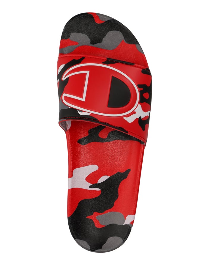 Champion Camo Mens Buy Champion Slides Red Black